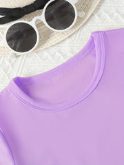 8-Pack Girls' Summer T-Shirts – Soft Knit Crew Neck Tees