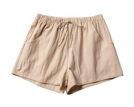 Women's Cotton Linen High-Waist Shorts – Breathable Casual Summer Wear