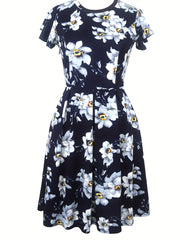 Chic Houndstooth Ruffle Sleeve Dress – Classic & Flattering
