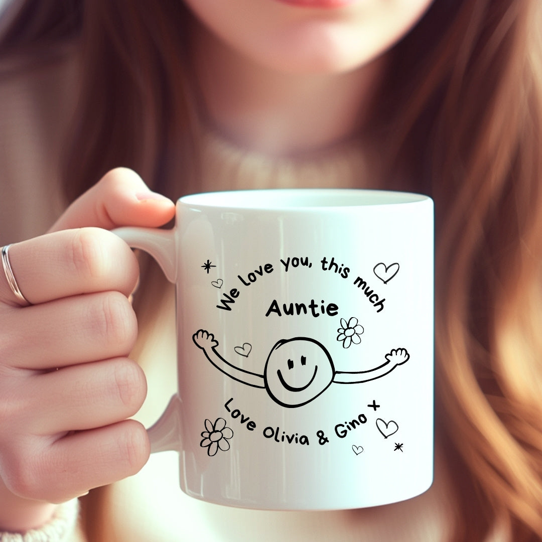 Personalised I Love You This Much Mug – Auntie, Mummy or Dad