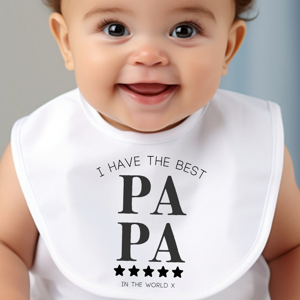 Personalised Best Papa Baby Grow, Vest or Bib – Gift for New Dads