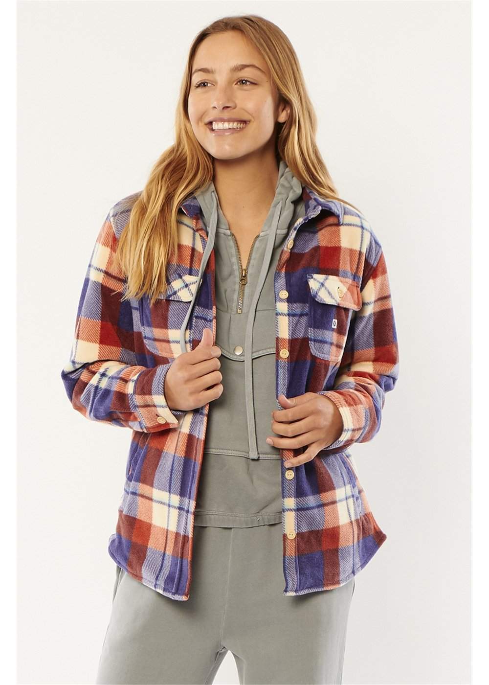Sisstrevolution Women's Neve Plaid Fleece Jacket, Recycled Polyester