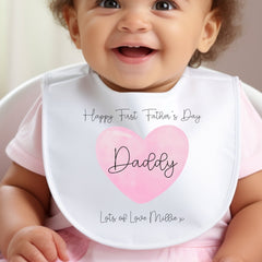 Personalised Pink 1st Father's Day Baby Grow, Vest or Bib