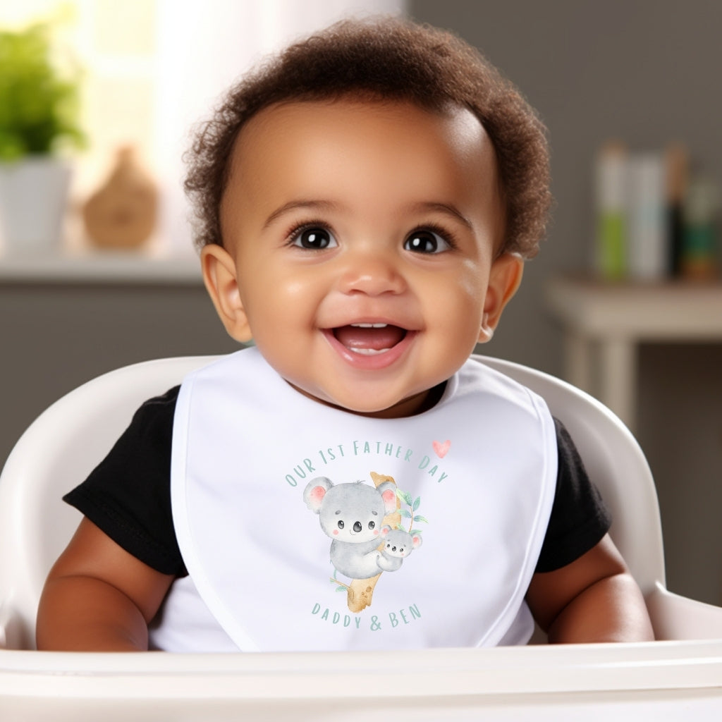 Personalised 1st Father's Day Koala Baby Grow, Vest or Bib