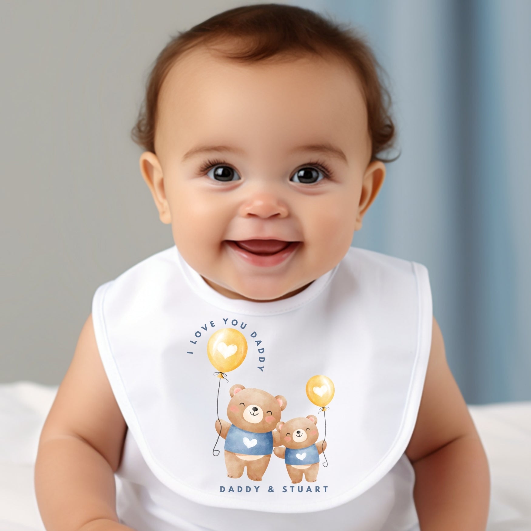 Personalised Daddy & Little Bear Baby Grow, Vest or Bib