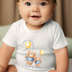 Personalised Daddy & Little Bear Baby Grow, Vest or Bib