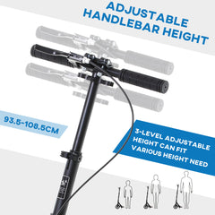 HOMCOM Foldable Kick Scooter – Adjustable Height, Double Suspension & Dual Brakes