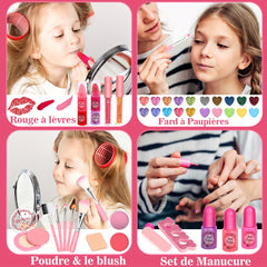 HEANING Washable Kids' Makeup Set – Safe & Fun Cosmetic Kit for Girls