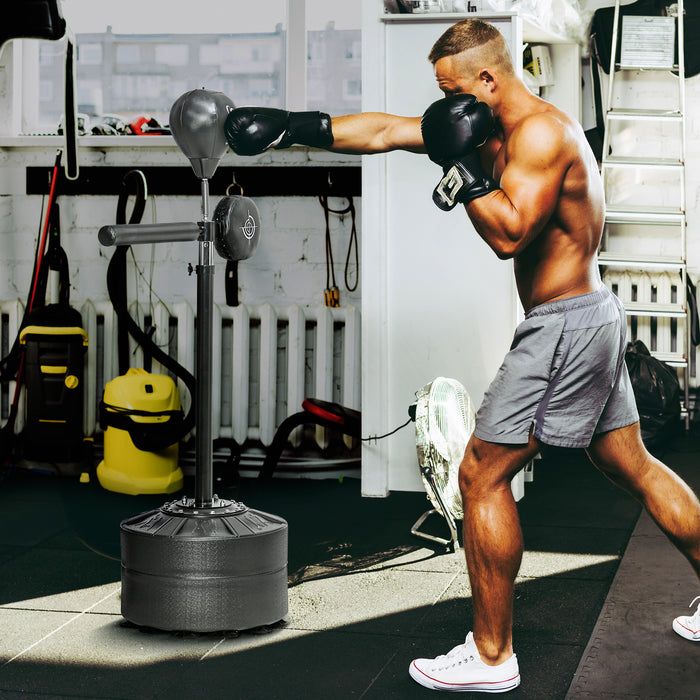 SPORTNOW Free Standing Speed Bag, Adjustable Boxing Punching Bag with Reflex Bar & Suction Cup Base, image 2