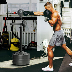 SPORTNOW Free Standing Speed Bag – Adjustable Boxing Punching Bag with Reflex Bar & Suction Cup Base