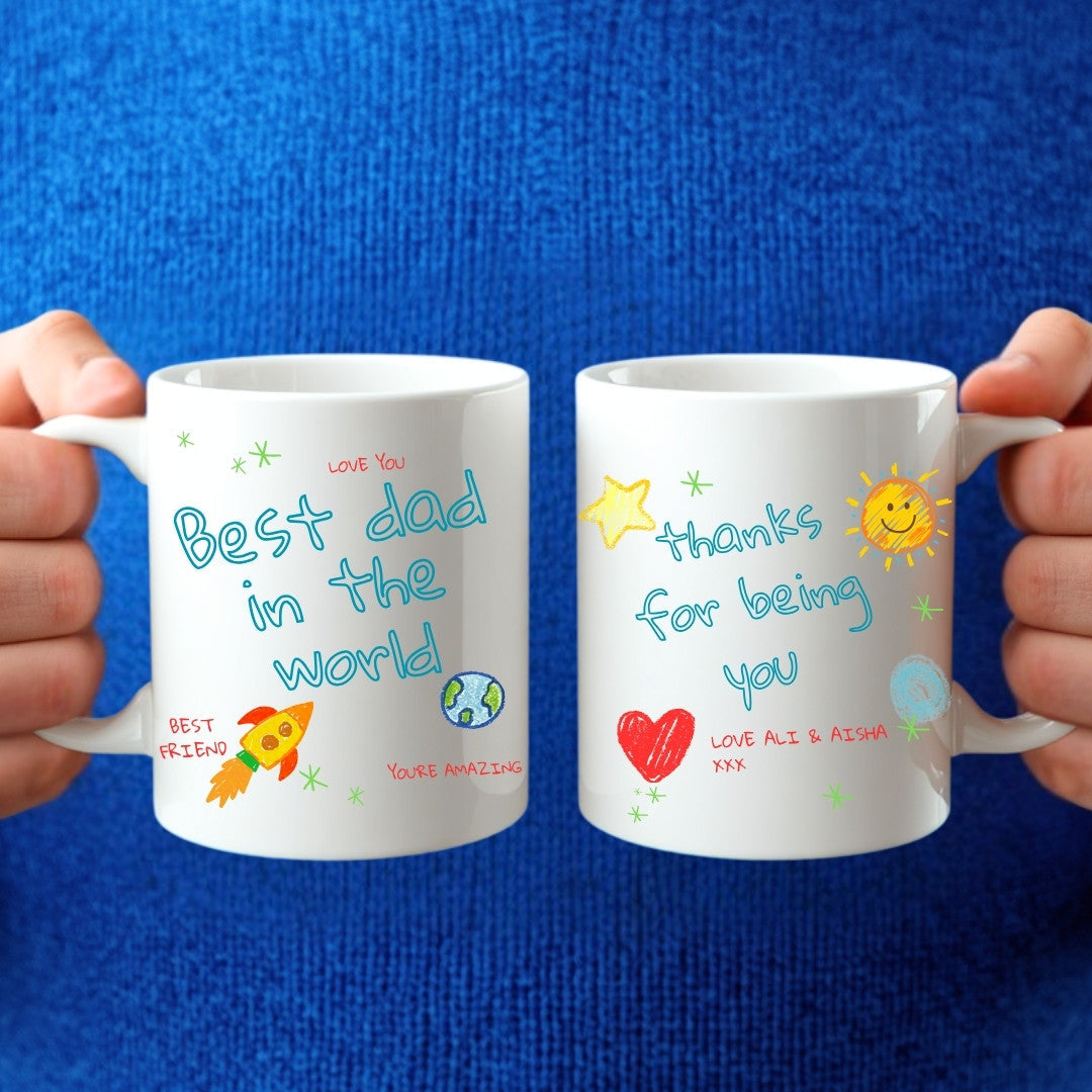 Personalised Best Dad in the World Mug – Birthday Gift