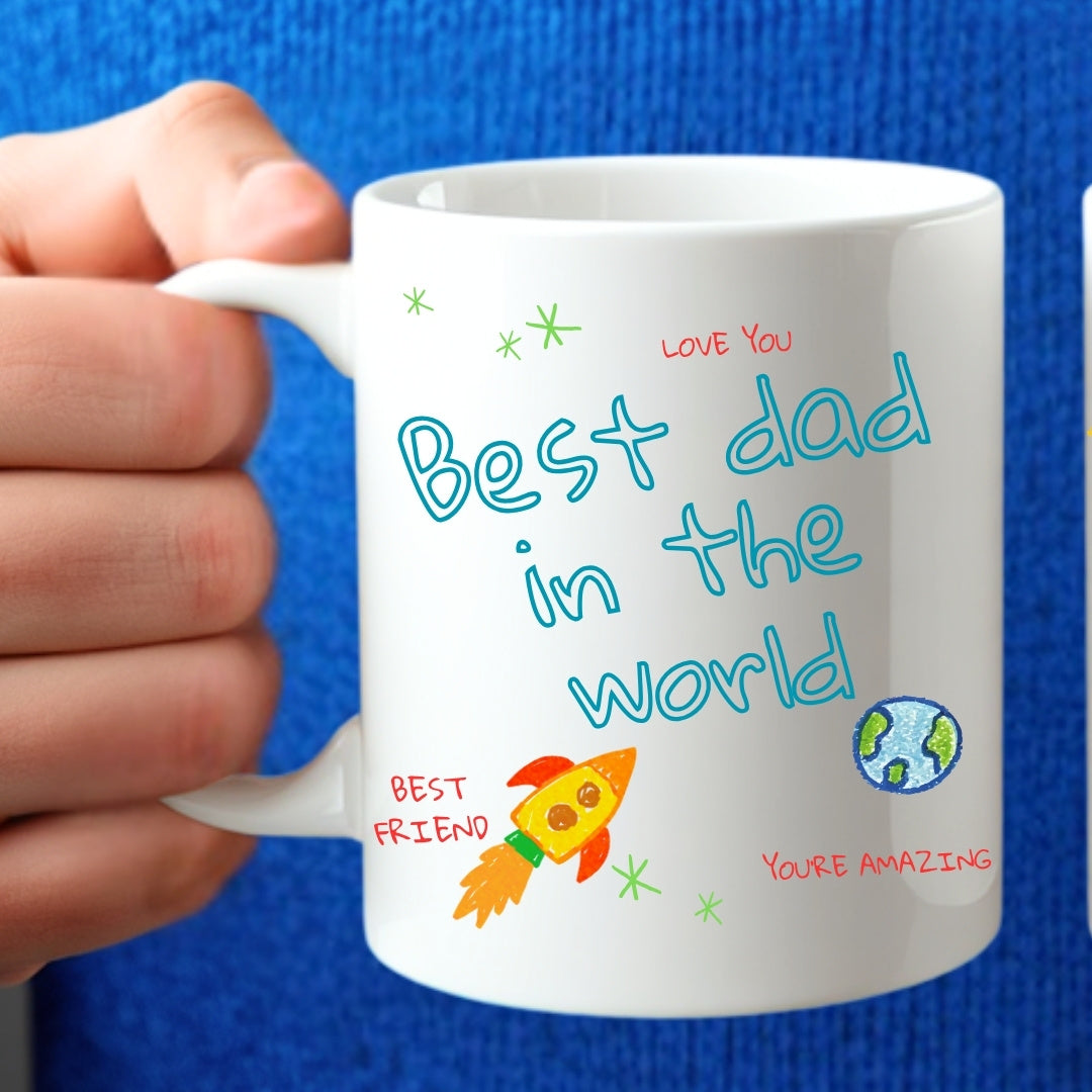 Personalised Best Dad in the World Mug – Birthday Gift