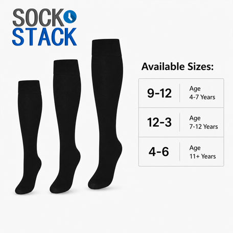 Girls' Long School Socks 12 Pairs Cotton Rich Sculpted Heels And Toes