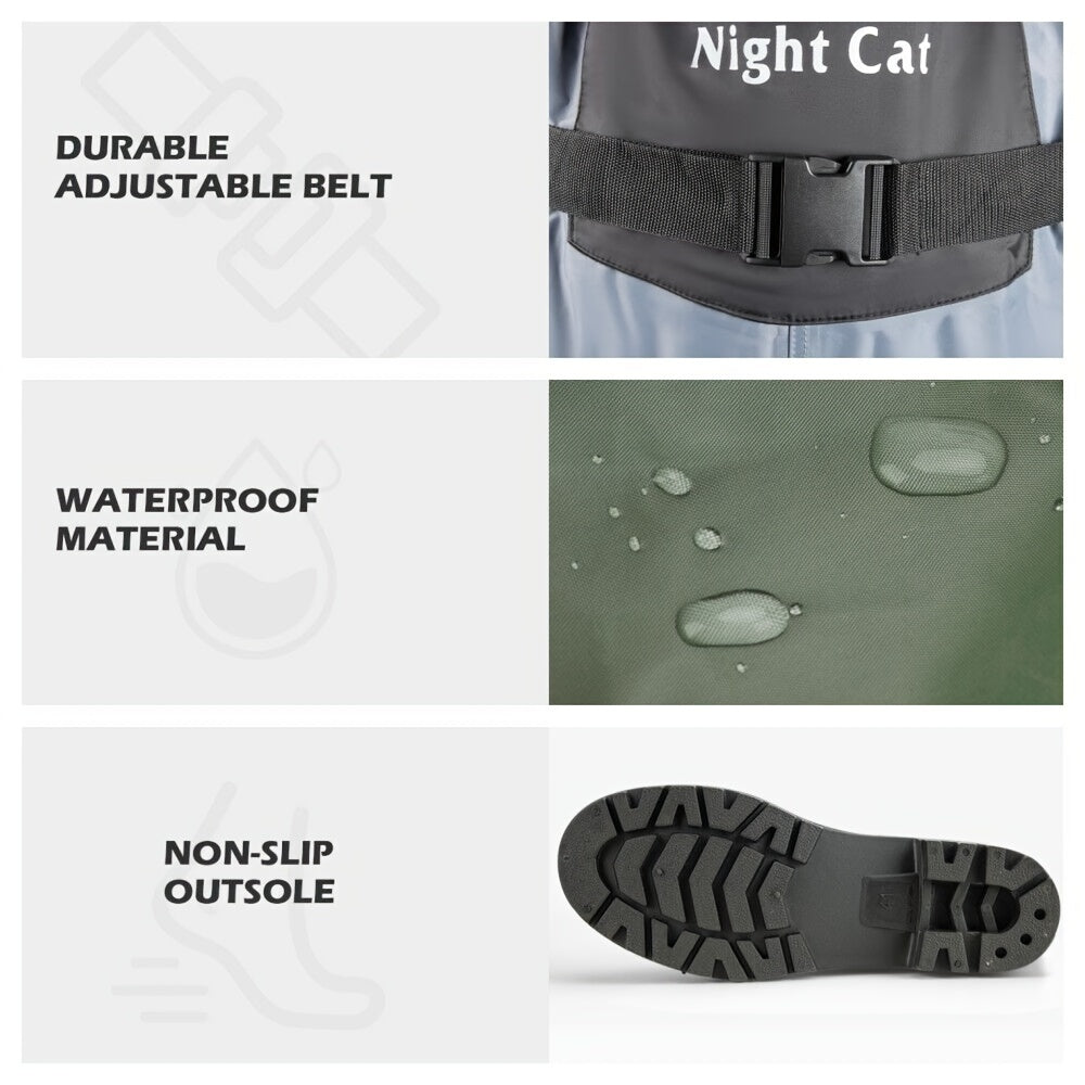 Night Cat Waterproof Fishing Waders – Breathable Chest Waders with Boots