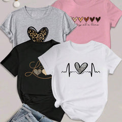 4-Pack Girls' Trendy Graphic T-Shirts – Soft & Stylish Summer Tees