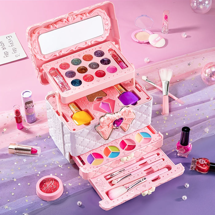 Washable Girls’ Makeup Kit, Non-Toxic Cosmetic Vanity Set