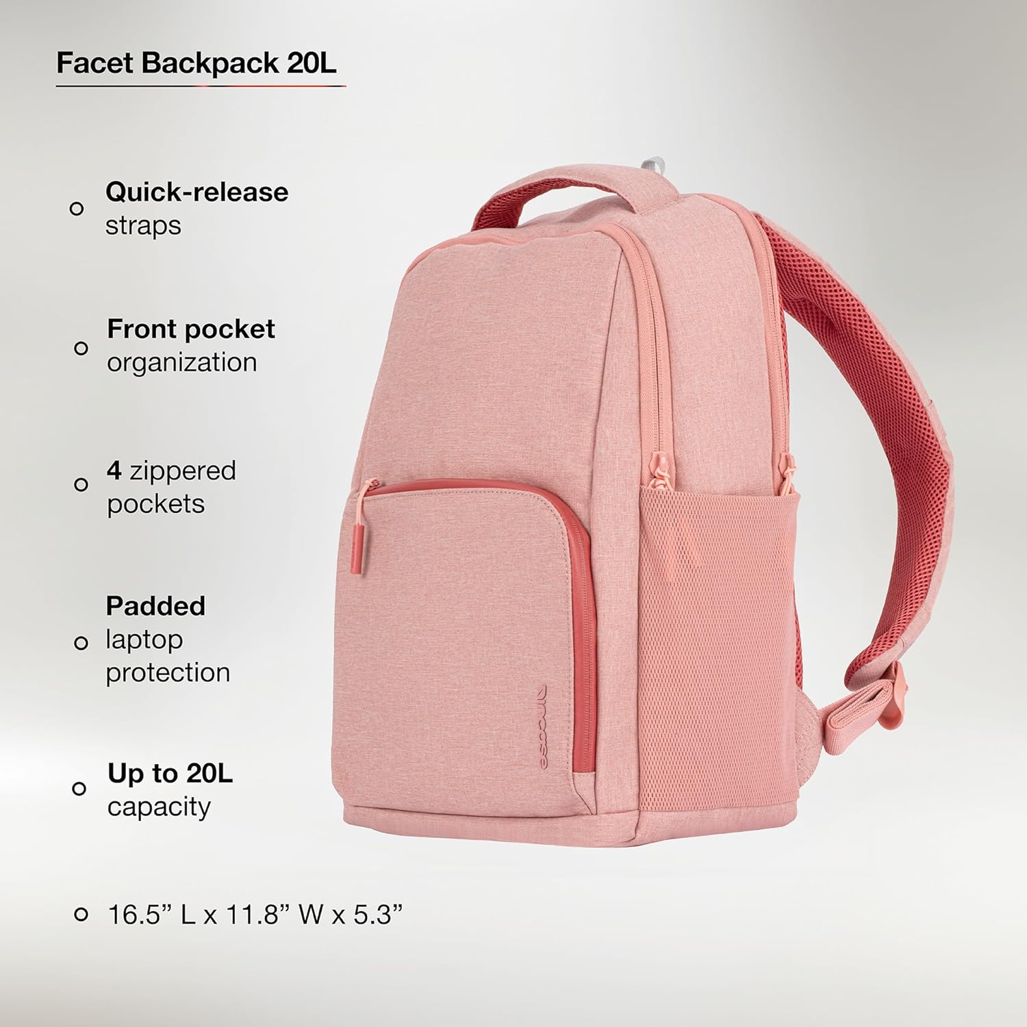 InCase Unisex Facet Laptop Backpack, Padded Sleeve Up to 16 Inch