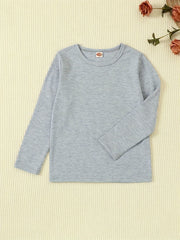 Girls' Soft Knit Long-Sleeve T-Shirt – Versatile & Comfortable