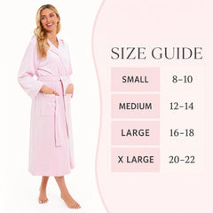 Women's Hooded Velour Bathrobe Ultra Soft Luxurious Pink And Grey