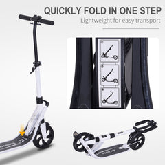 HOMCOM Folding Kick Scooter – Adjustable Height, Dual Suspension & Rear Brake