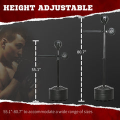 SPORTNOW Free Standing Speed Bag – Adjustable Boxing Punching Bag with Reflex Bar & Suction Cup Base
