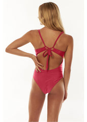 Sisstrevolution Women's Solid Layton One Piece Swimsuit, Tie Back