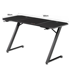GTPLAYER Z-Frame Gaming Desk – Carbon Fibre Surface with Headphone Hook