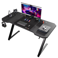 GTPLAYER Z-Frame Gaming Desk – Carbon Fibre Surface with Headphone Hook