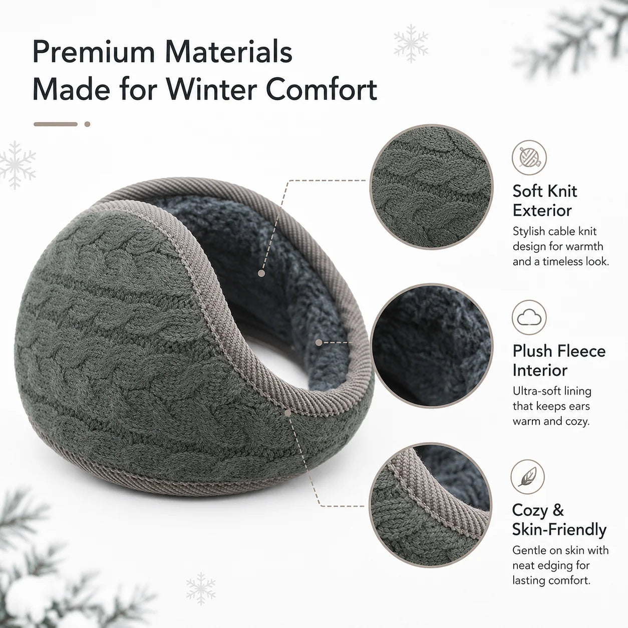 Behind-the-Head Knitted Earmuffs