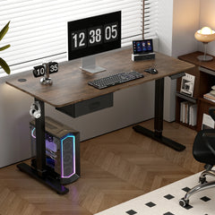 Electric Height Adjustable Standing Desk – Sit-Stand Office Desk with USB & Drawer