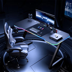 GTPLAYER Z-Frame Gaming Desk – Carbon Fibre Surface with Headphone Hook