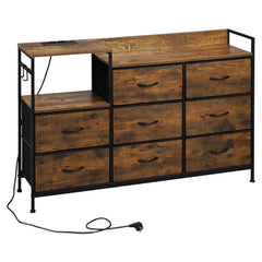 8-Drawer Storage Cabinet – Organiser with Charging Station & Hooks