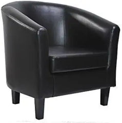 MCC Direct Black PU Leather Tub Chair – Stylish Upholstered Armchair