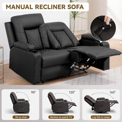COMHOMA 2-Seater Recliner Sofa – Faux Leather Lounge Suite