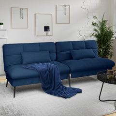 COMHOMA 3-Seater Fabric Sofa Bed – Adjustable Futon with Upgraded Frame