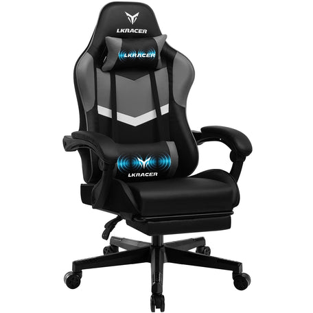 LUCKRACER Elite Gaming Chair – Ergonomic Recliner with Massage & Lumbar Support