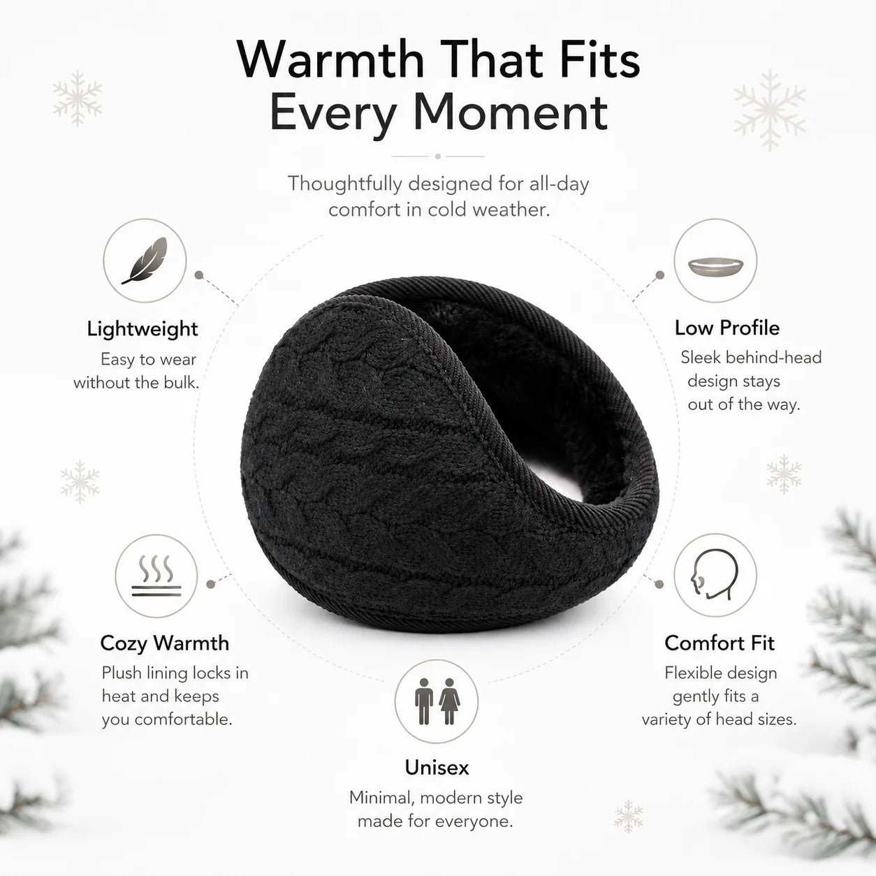 Behind-the-Head Knitted Earmuffs