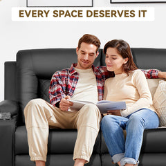 COMHOMA 2-Seater Recliner Sofa – Faux Leather Lounge Suite