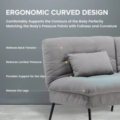 COMHOMA 3-Seater Fabric Sofa Bed – Adjustable Futon with Upgraded Frame