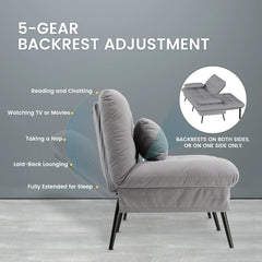 COMHOMA 3-Seater Fabric Sofa Bed – Adjustable Futon with Upgraded Frame