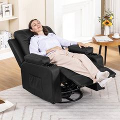 COMHOMA Recliner Armchair – Heated Massage Rocking Chair with Swivel & Footrest