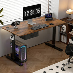Electric Height Adjustable Standing Desk – Sit-Stand Office Desk with USB & Drawer