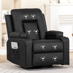 COMHOMA Recliner Armchair – Heated Massage Rocking Chair with Swivel & Footrest
