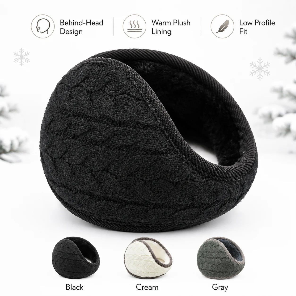 Behind-the-Head Knitted Earmuffs
