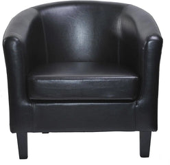 MCC Direct Black PU Leather Tub Chair – Stylish Upholstered Armchair