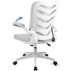 ErgoFlex Mesh Office Chair – Space-Saving Swivel Chair with Flip-Up Armrests