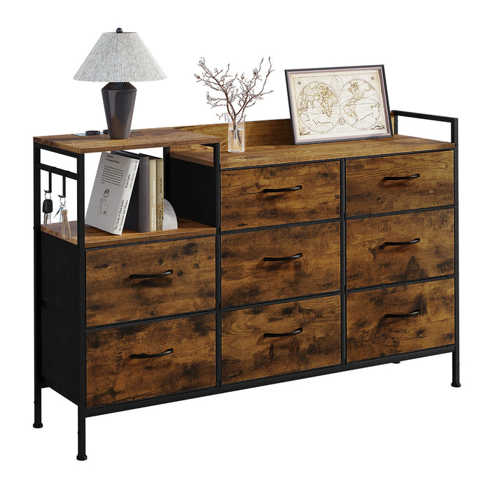 8-Drawer Storage Cabinet, Organiser with Charging Station & Hooks