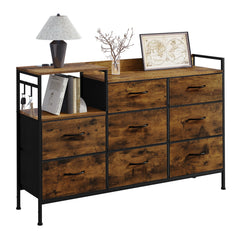 8-Drawer Storage Cabinet – Organiser with Charging Station & Hooks