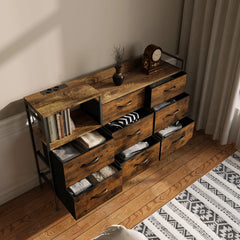 8-Drawer Storage Cabinet – Organiser with Charging Station & Hooks