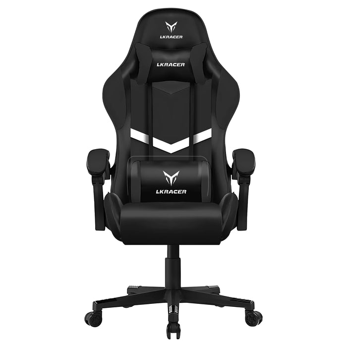 LUCKRACER Elite Gaming Chair, Ergonomic Recliner with Massage & Lumbar Support, Black NO Footrest